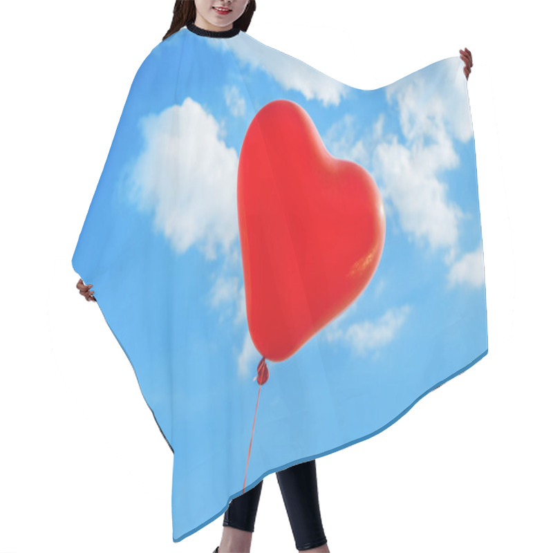 Personality  Balloon In Heart Shape On Background Sky Hair Cutting Cape