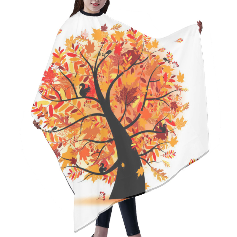 Personality  Beautiful Autumn Tree For Your Design Hair Cutting Cape