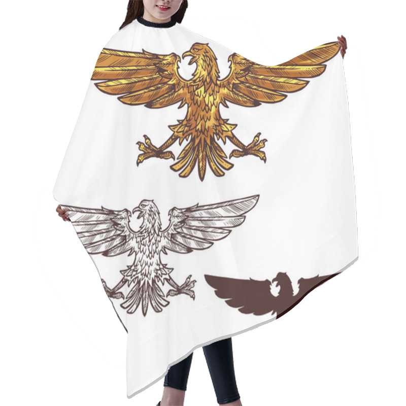 Personality  Eagle Or Hawk Heraldic Golden Bird Hair Cutting Cape