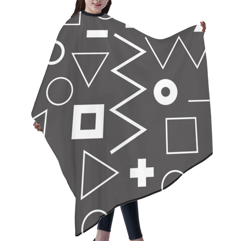 Personality  Universal Vector Lineal Geometric Seamless Pattern In Minimalist Hair Cutting Cape