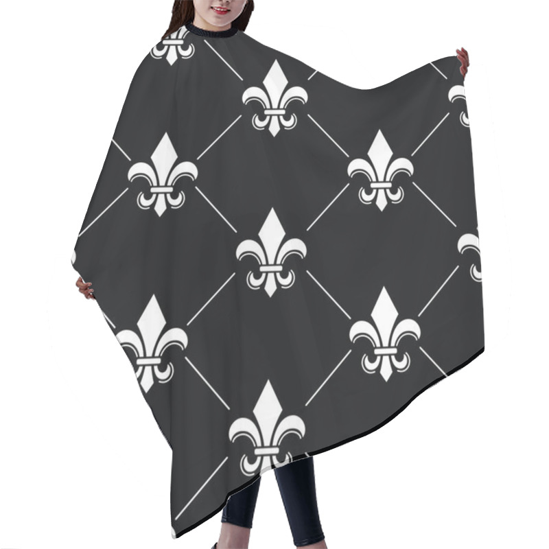 Personality  Fleur De Lis Pattern On Black Hair Cutting Cape