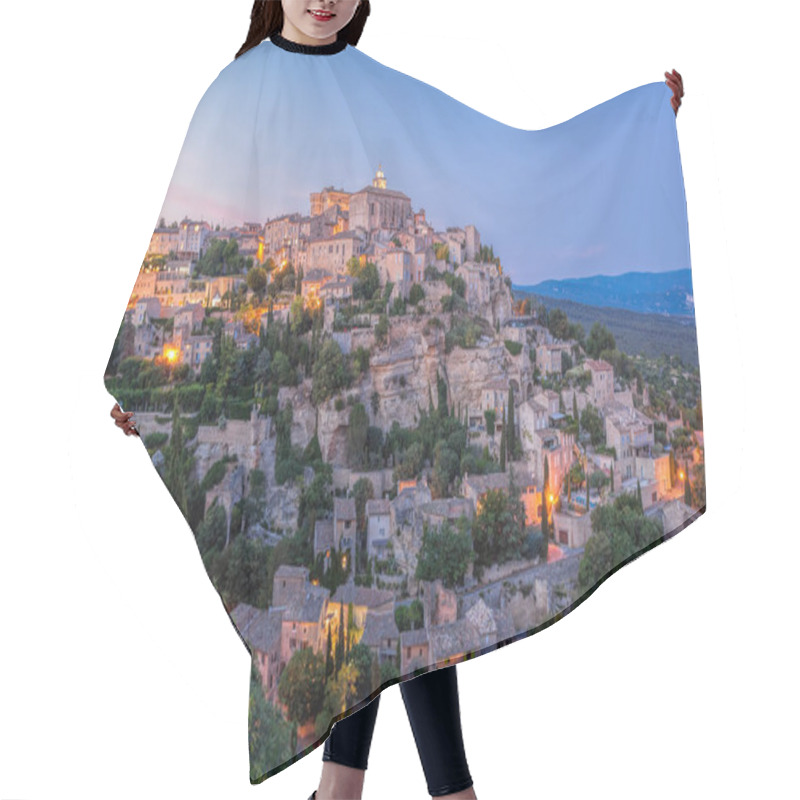 Personality  Famous Old Village Gordes In Provence Against Sunset In France Hair Cutting Cape