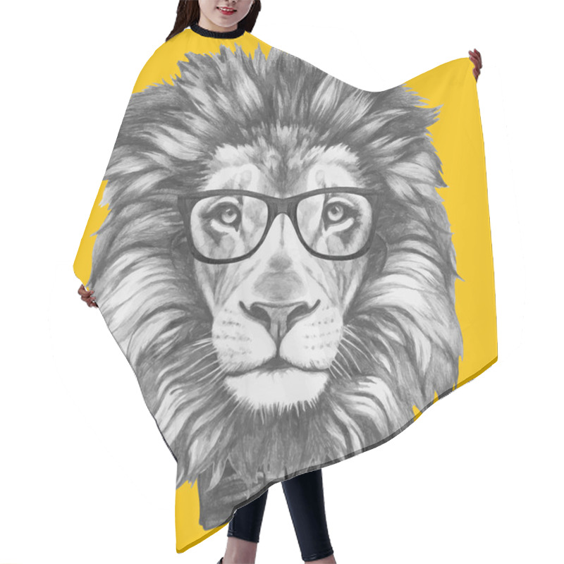 Personality  Lion With Glasses And Bow Tie Hair Cutting Cape