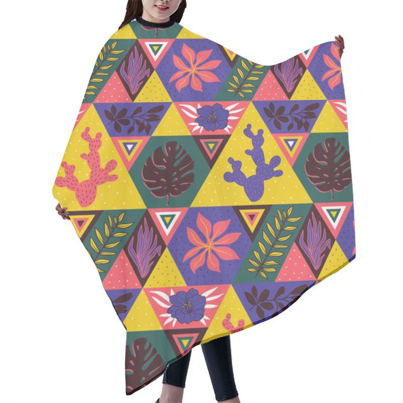 Personality  Geometrical Seamless Tropical Pattern  Hair Cutting Cape