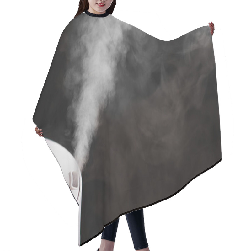 Personality  Modern Air Humidifier On Black Background Hair Cutting Cape