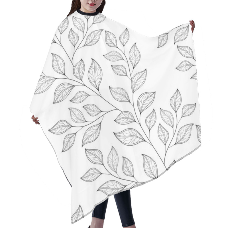 Personality  Seamless Contour Floral Pattern Hair Cutting Cape