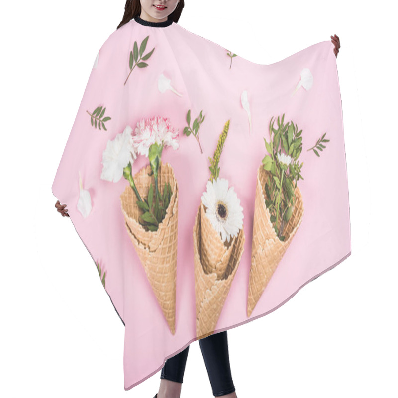 Personality  Flowers In Sugar Cones Hair Cutting Cape