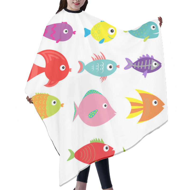 Personality   Cartoon Fish Set Hair Cutting Cape