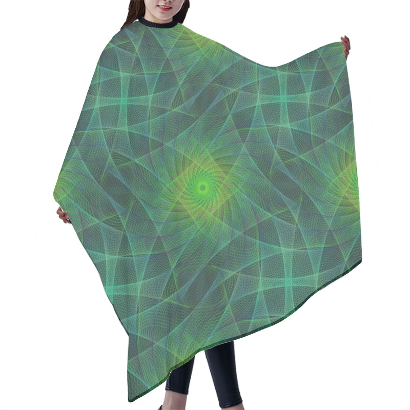 Personality  Dark Green Seamless Fractal Swirling Pattern Background Hair Cutting Cape