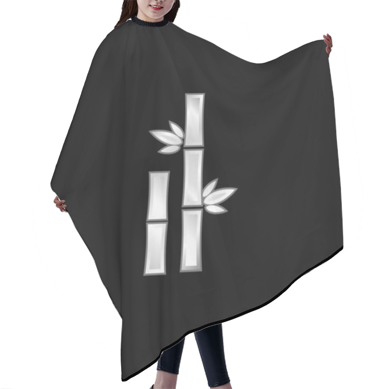 Personality  Bamboo With Leaves Silver Plated Metallic Icon Hair Cutting Cape