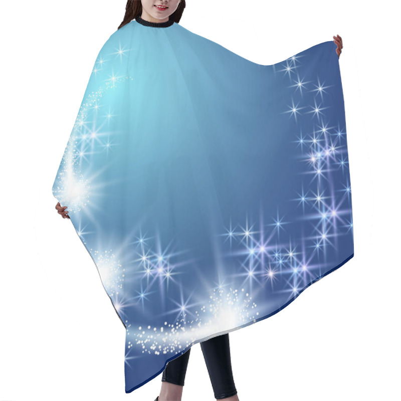 Personality  Glowing Round Frame With Firework And Sparkle Stars Hair Cutting Cape