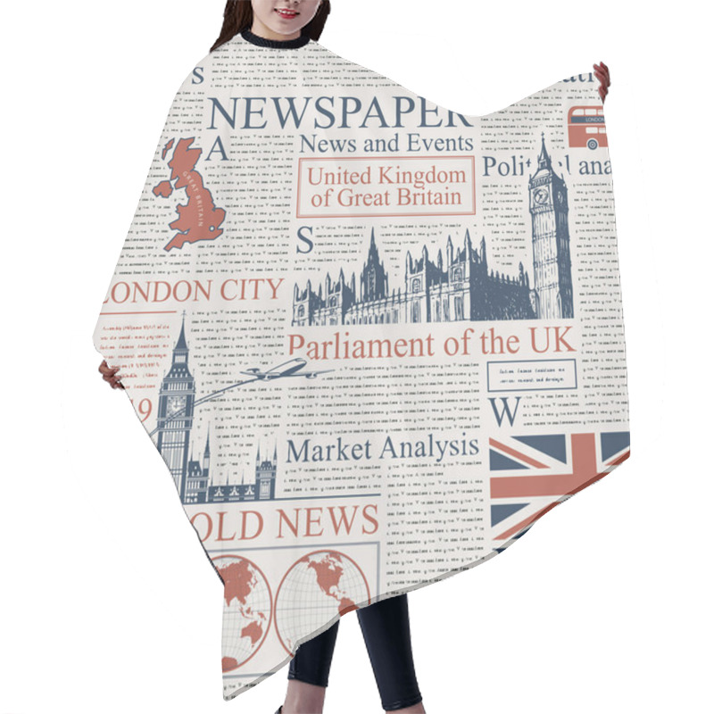 Personality  Seamless Background On The Theme Of UK And London Hair Cutting Cape