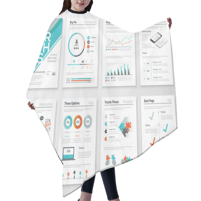 Personality  Infographic Flyer And Brochure Elements For Business Data Visualization Hair Cutting Cape