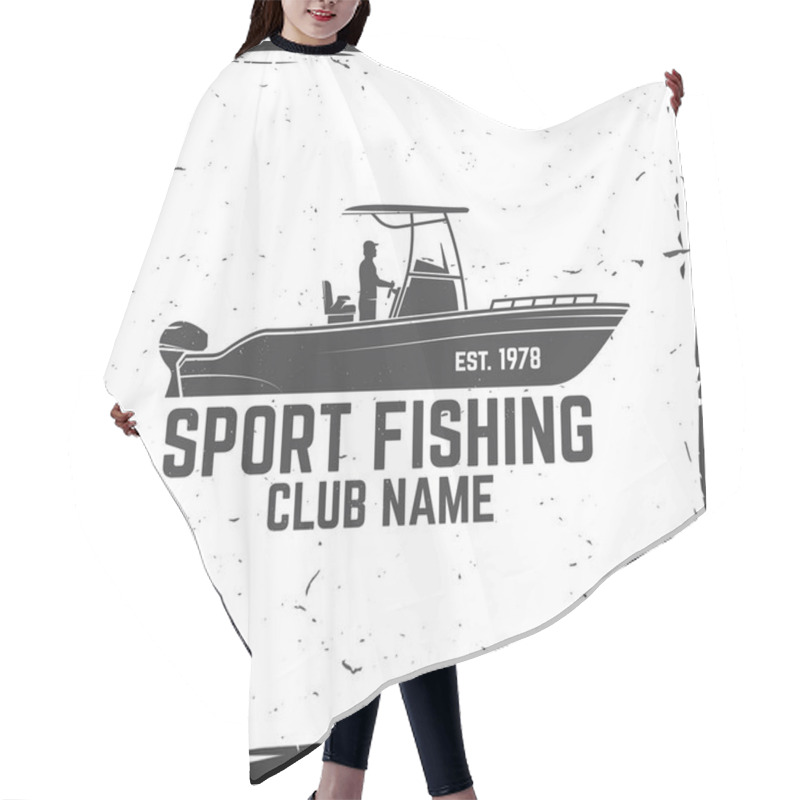 Personality  Fishing Sport Club. Vector Illustration. Hair Cutting Cape