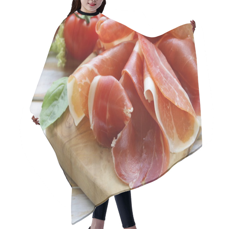 Personality  Parma Ham (jamon) Sliced On A Wooden Board Hair Cutting Cape