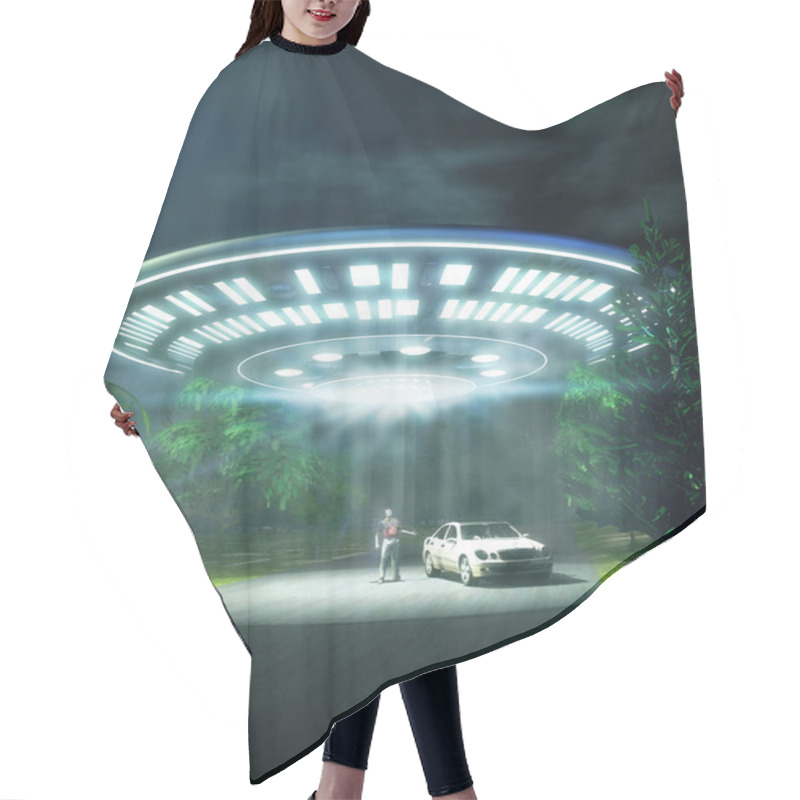 Personality  Ufo Alien Abduction Hair Cutting Cape