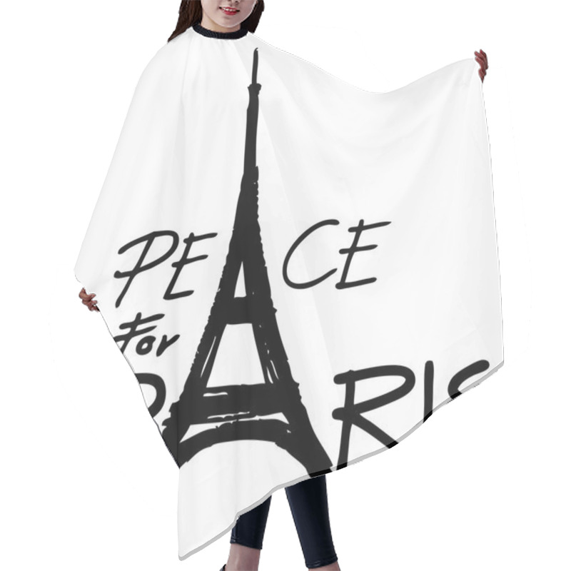 Personality  Eiffel Tower ,peace Symbol Icon Hair Cutting Cape