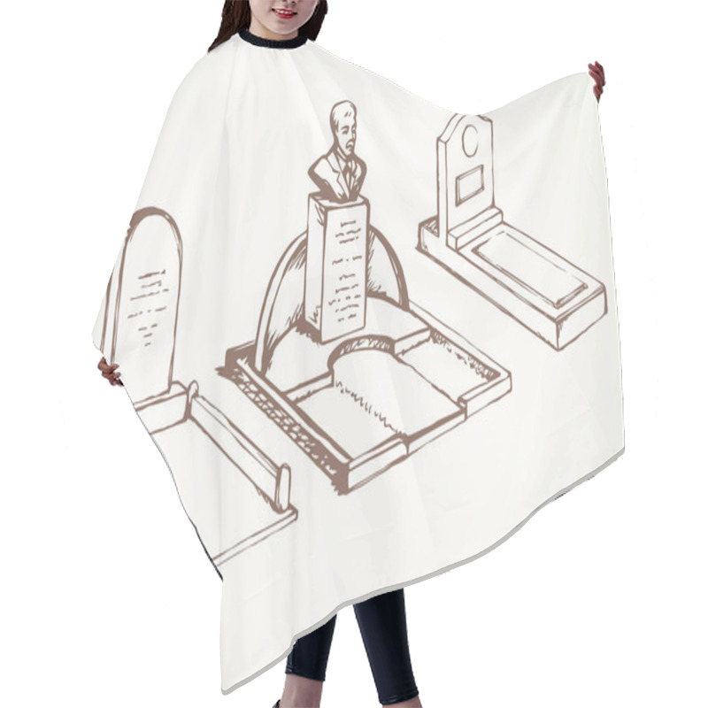 Personality  Tomb. Vector Drawing Hair Cutting Cape