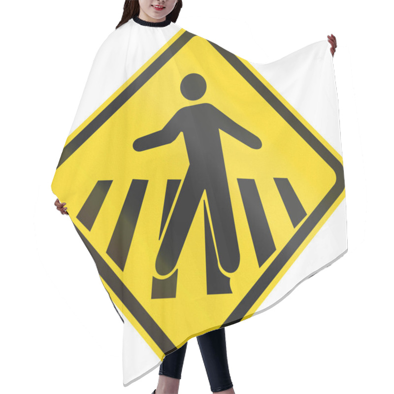 Personality  Pedestrian Crossing Warning Sign Used In Brazil Hair Cutting Cape