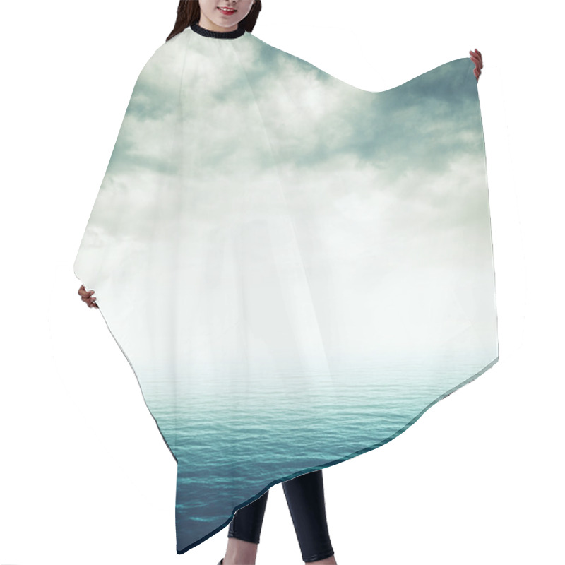 Personality  Blue Sea With Heavy Storm Clouds Hair Cutting Cape