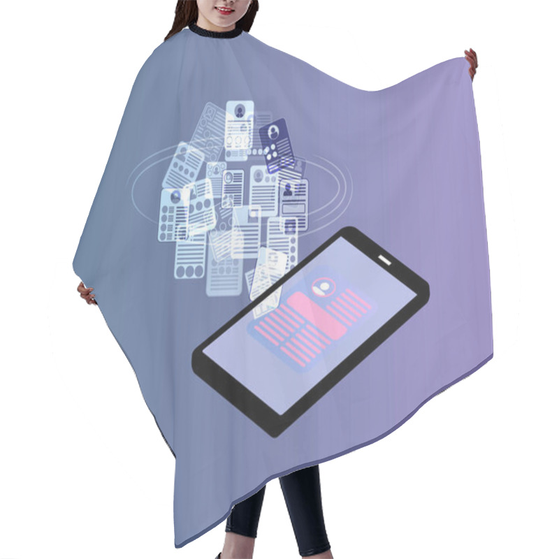 Personality  Recruitment Technology With Mobile Vector Hair Cutting Cape