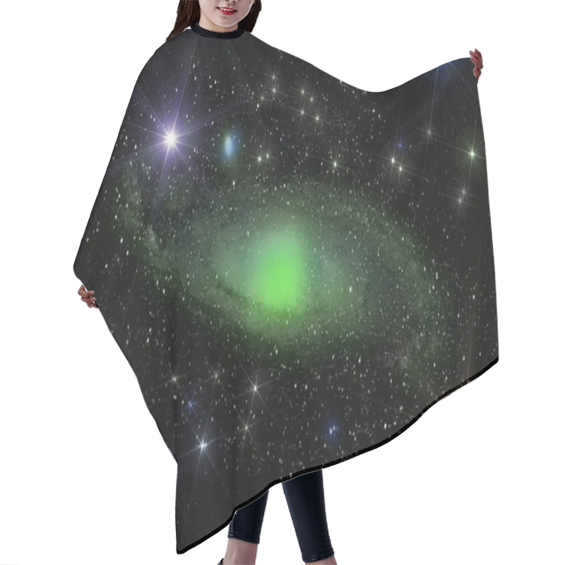 Personality  Green Spiral Galaxy And Star Dust Hair Cutting Cape