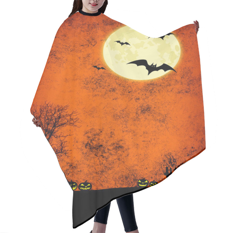 Personality  Halloween Grunge Background Illustration Hair Cutting Cape