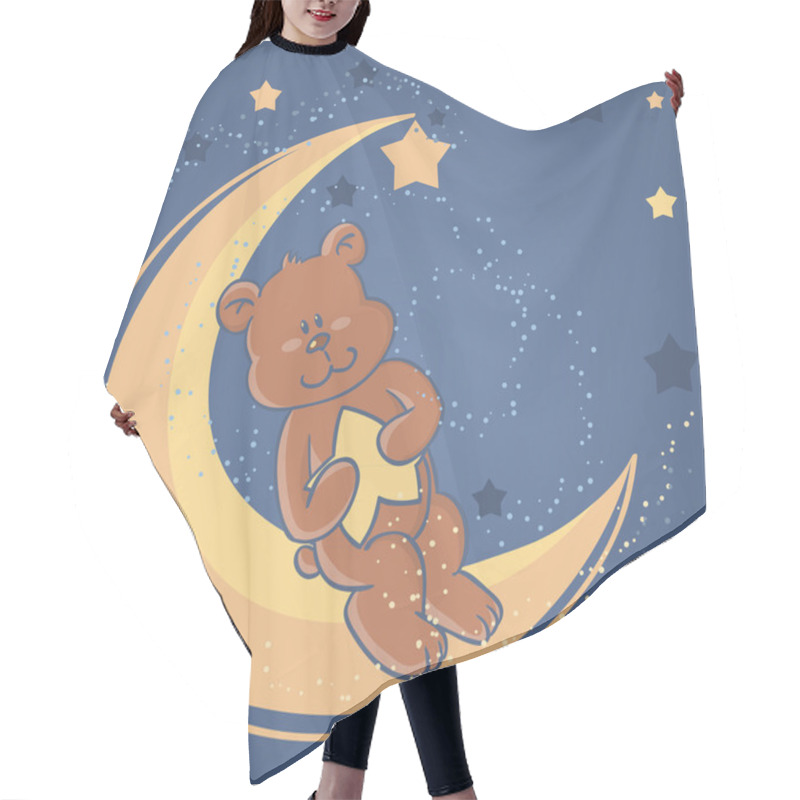 Personality  Sweet Dreams Teddy Bear On A Moon Hair Cutting Cape