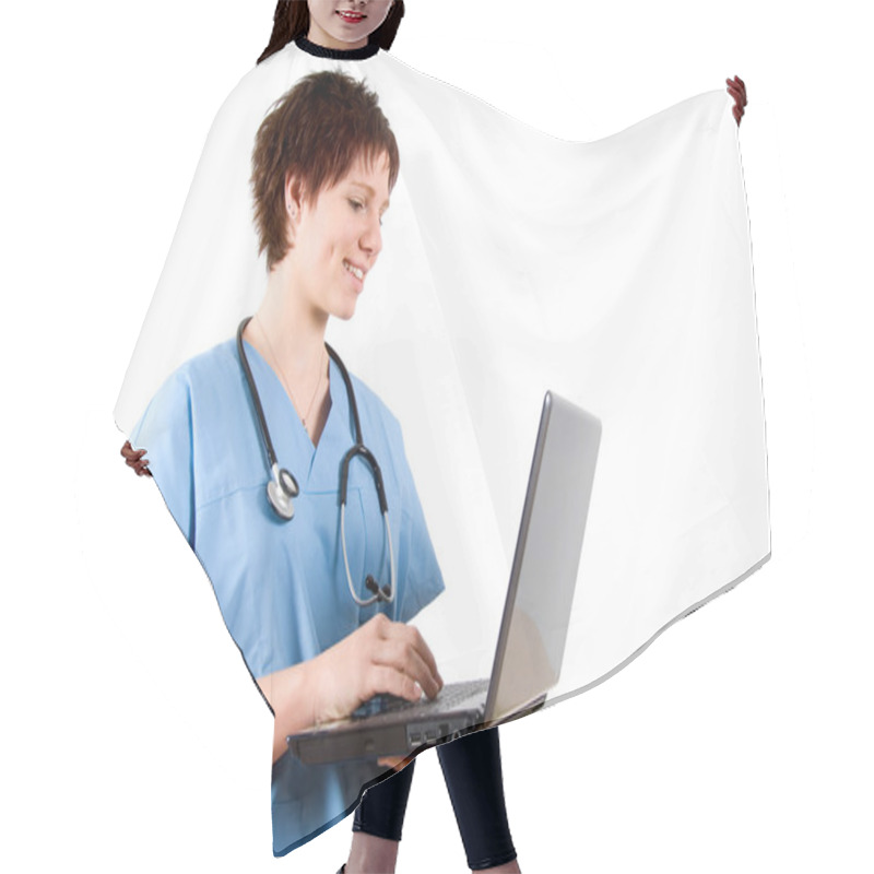 Personality  Laptop Nurse Hair Cutting Cape