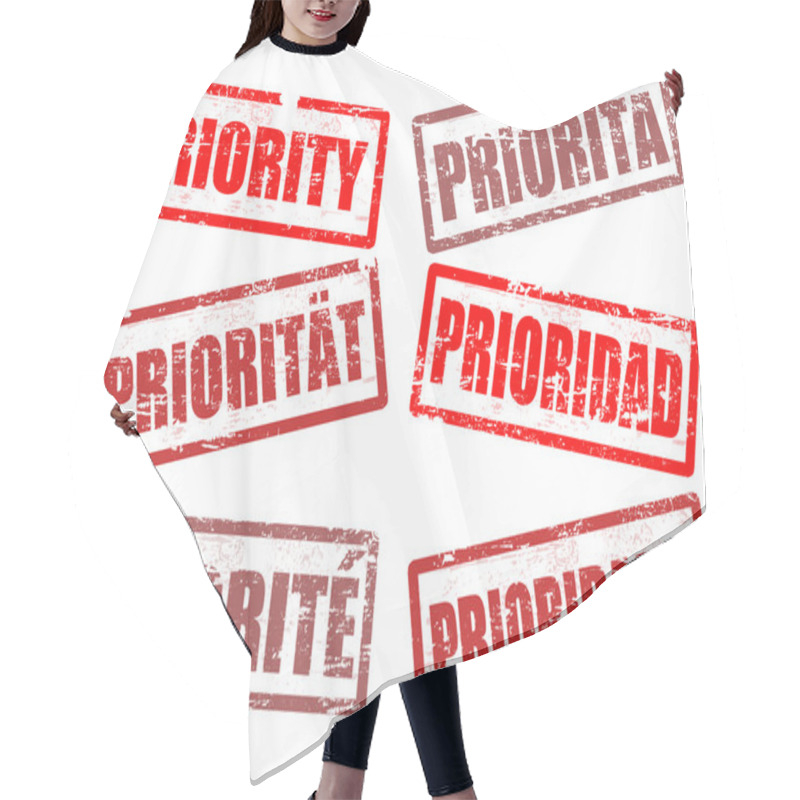 Personality  Set Of Priority Stamps Hair Cutting Cape