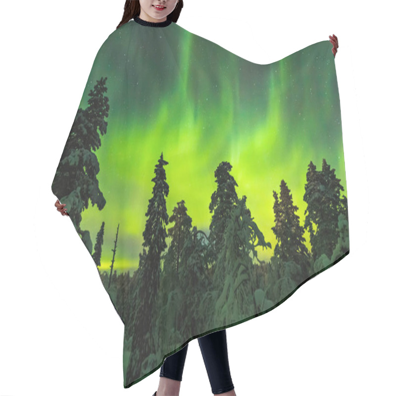 Personality  Northern Lights In Finish Lapland Hair Cutting Cape