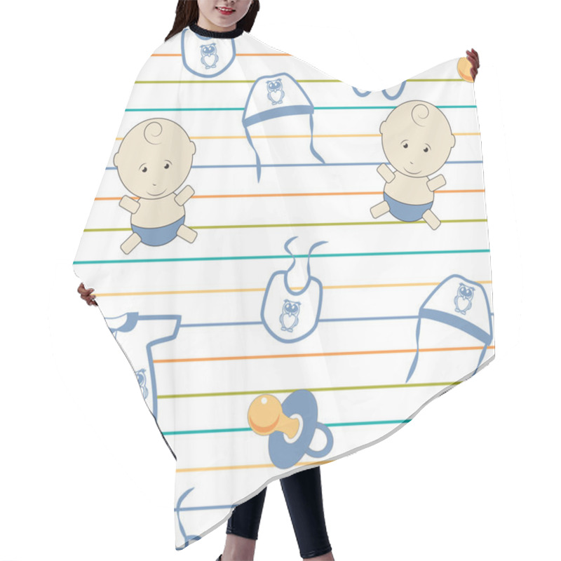 Personality  Cute Baby Background, Seamless Pattern Hair Cutting Cape