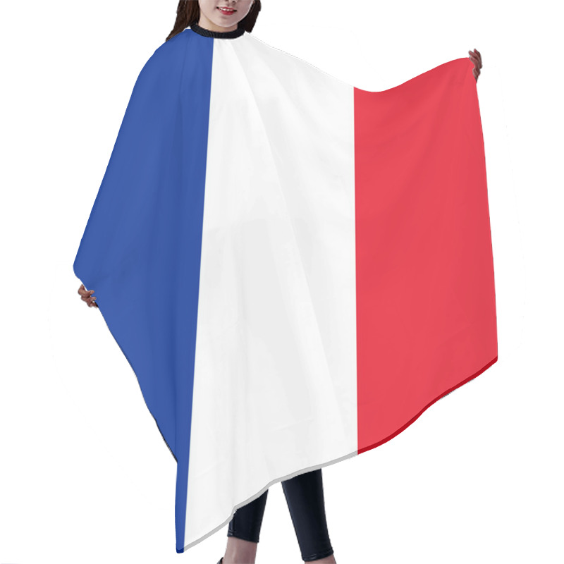 Personality  Flag Design. French Flag On The White Background, Isolated Flat Layout For Your Designs. Vector Illustration. Hair Cutting Cape