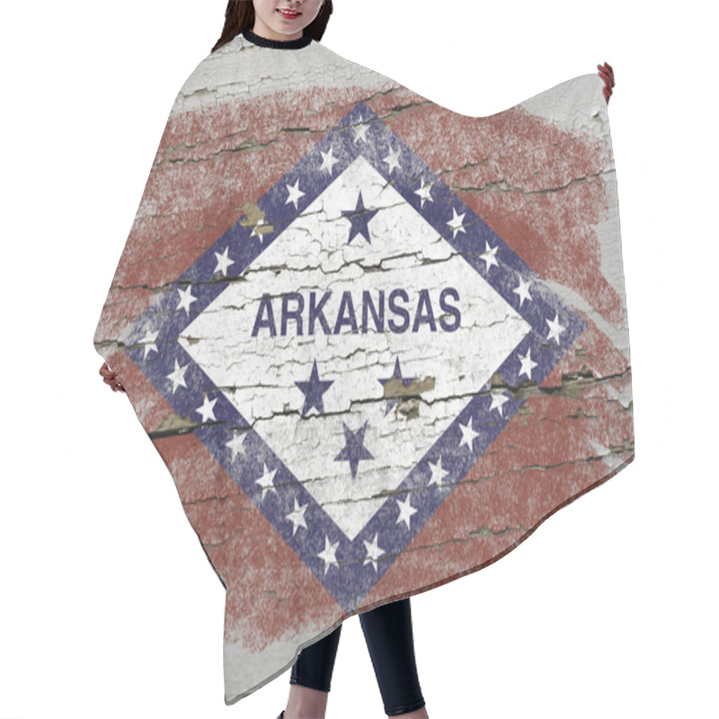 Personality  Flag Of US State Of Arkansas On Grunge Wooden Texture Precise Pa Hair Cutting Cape