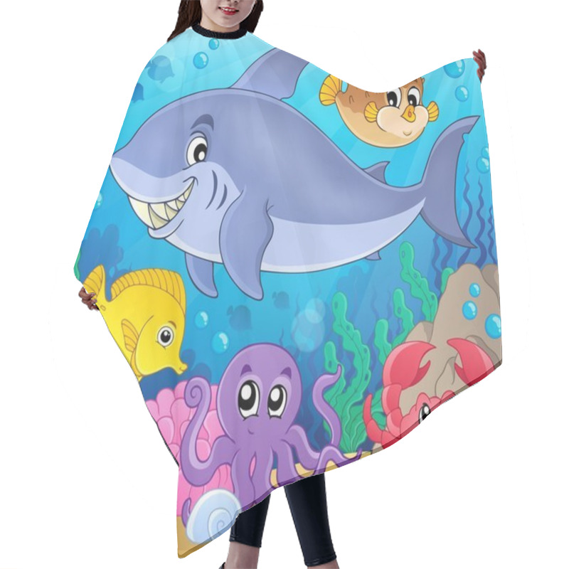 Personality  Image With Shark Theme 7 Hair Cutting Cape