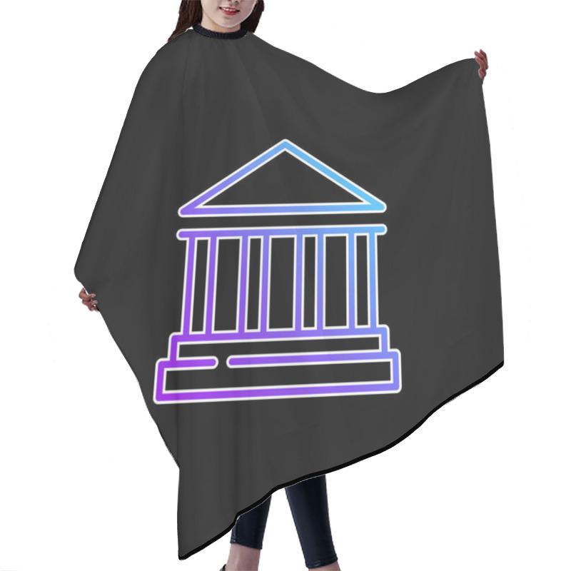 Personality  Bank Sign Blue Gradient Vector Icon Hair Cutting Cape