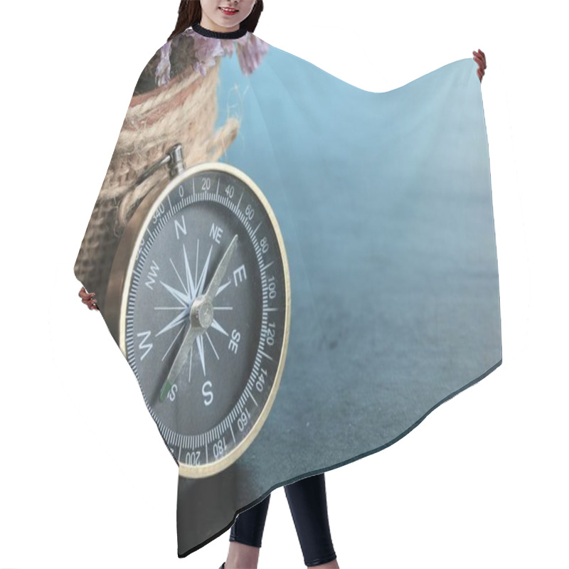 Personality  Compass On Black Background Hair Cutting Cape