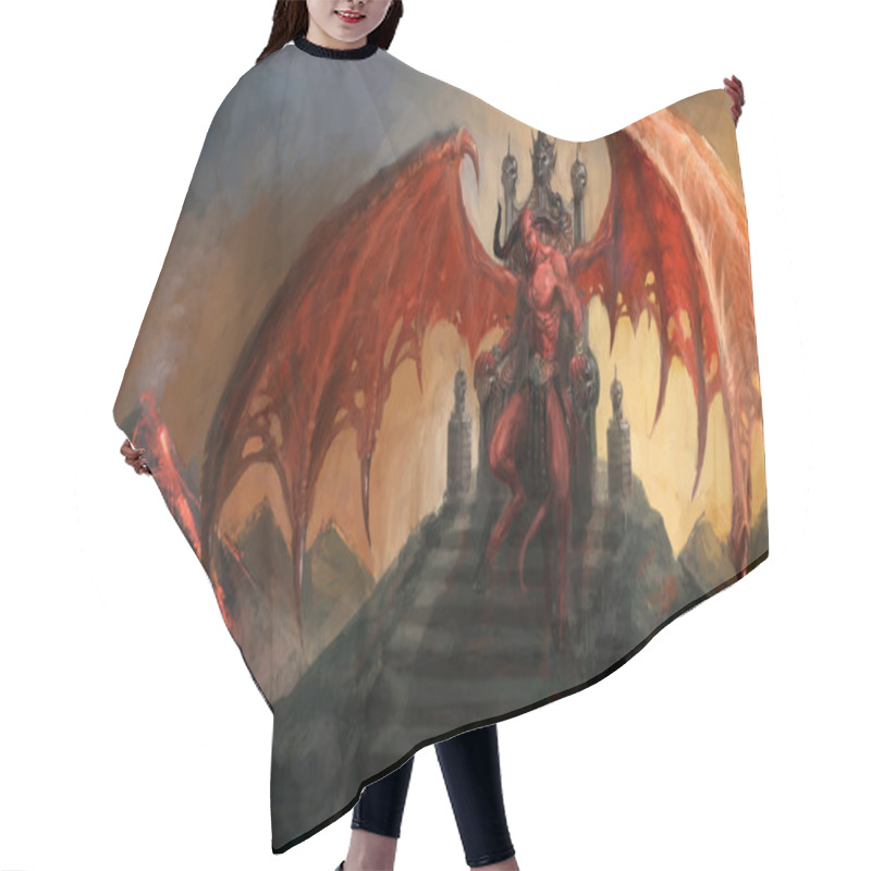 Personality  Devil On Throne Hair Cutting Cape