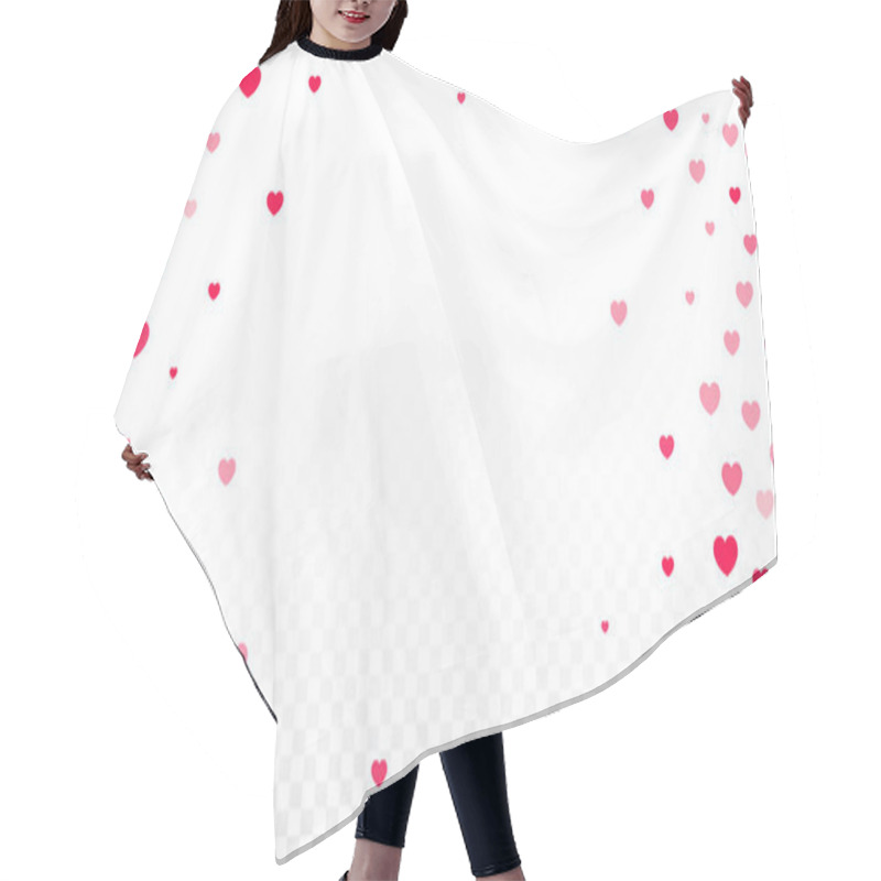 Personality  Hearts Confetti Falling Background. St. Valentine's Day Pattern. Hair Cutting Cape