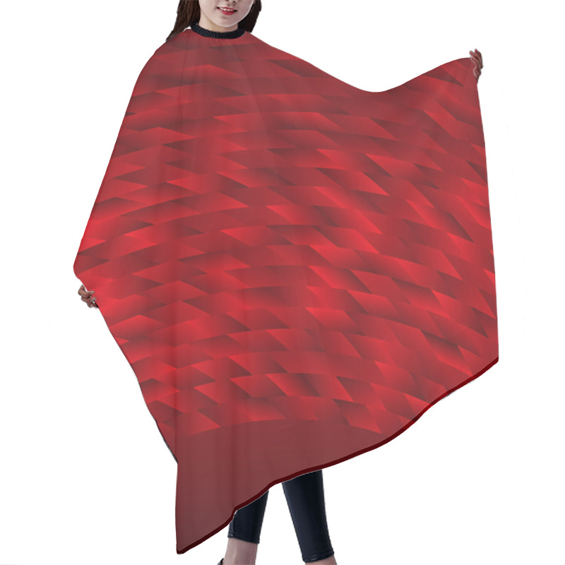 Personality  Rhombuses Mosaic Arch Effect Red Abstract Background Hair Cutting Cape