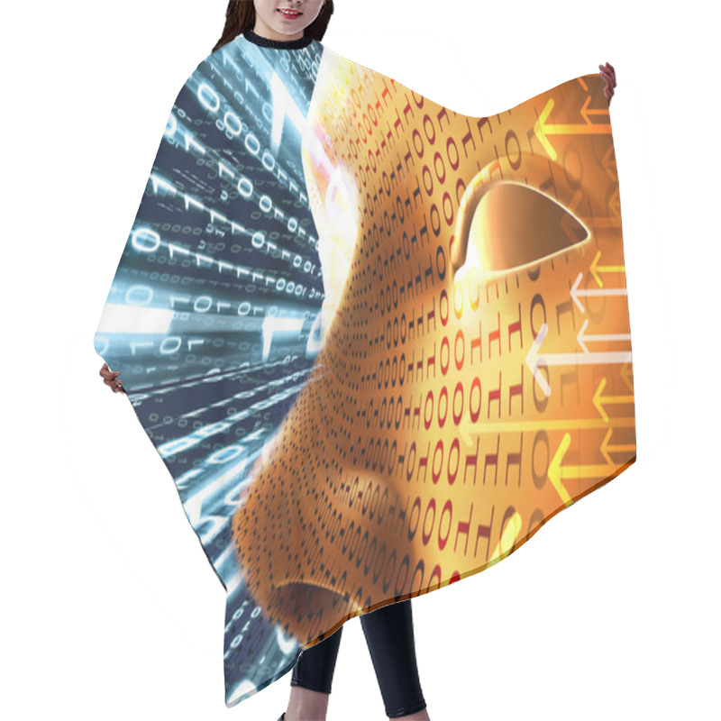 Personality  Technology And Internet Concept Background Hair Cutting Cape