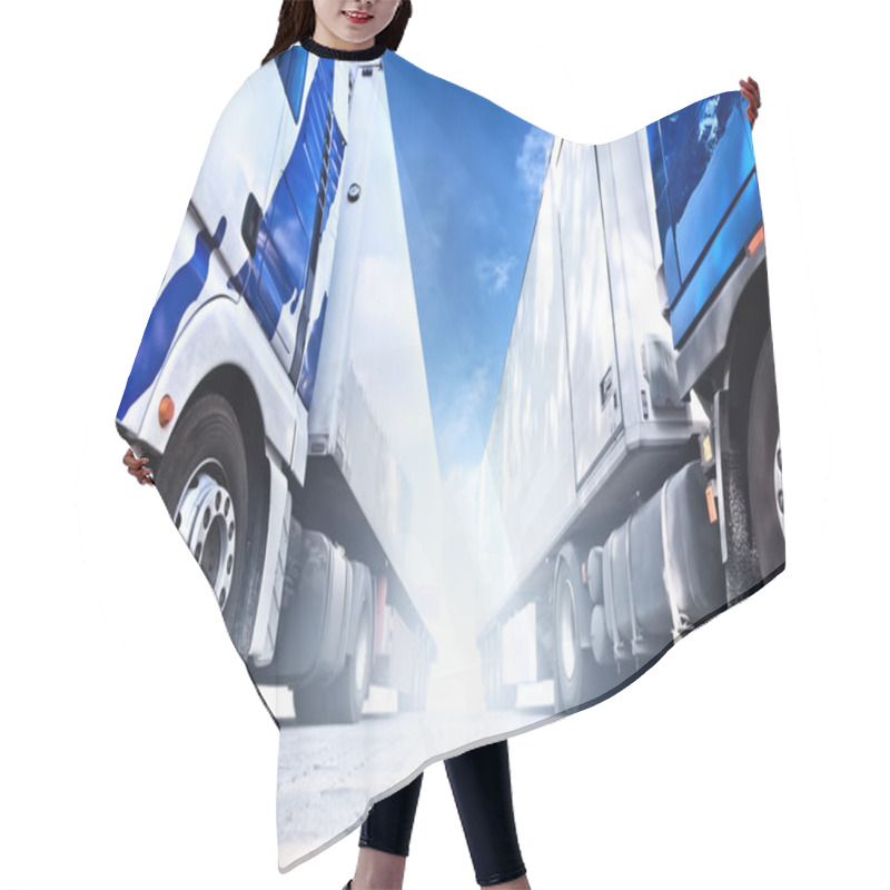 Personality  Two Big Trucks Hair Cutting Cape