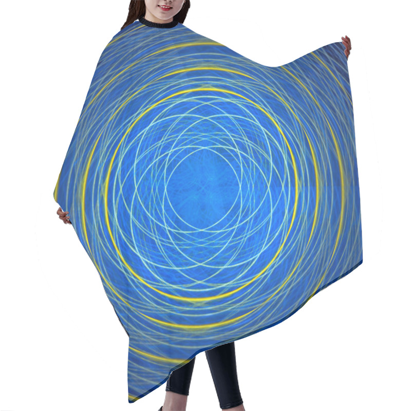 Personality  Abstract Fractal. Divergent Circles. Hair Cutting Cape