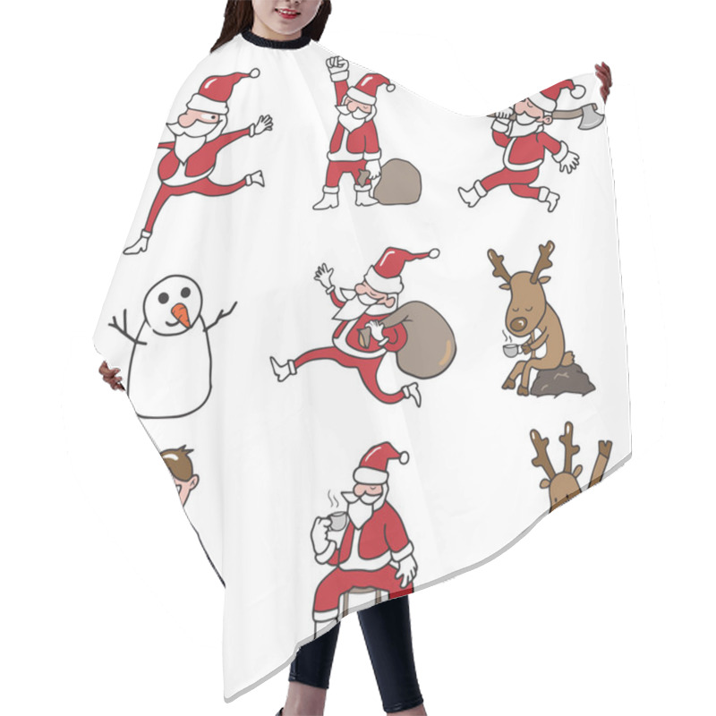 Personality  Christmas Santa And Gang Hair Cutting Cape