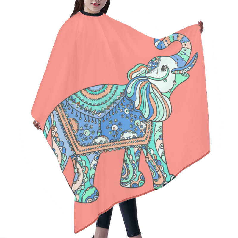 Personality  Stylized Fantasy Patterned Elephant Hair Cutting Cape