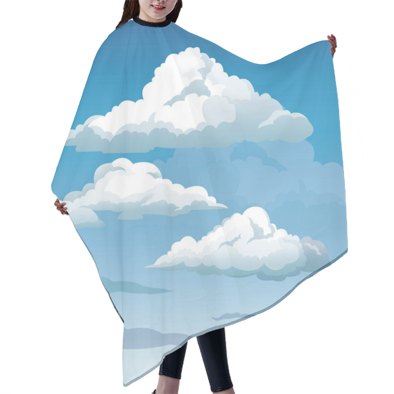 Personality  Blue Sky Clouds Seamless Background Hair Cutting Cape