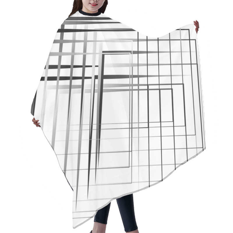 Personality  Geometric Abstract Irregular Squares Background Hair Cutting Cape