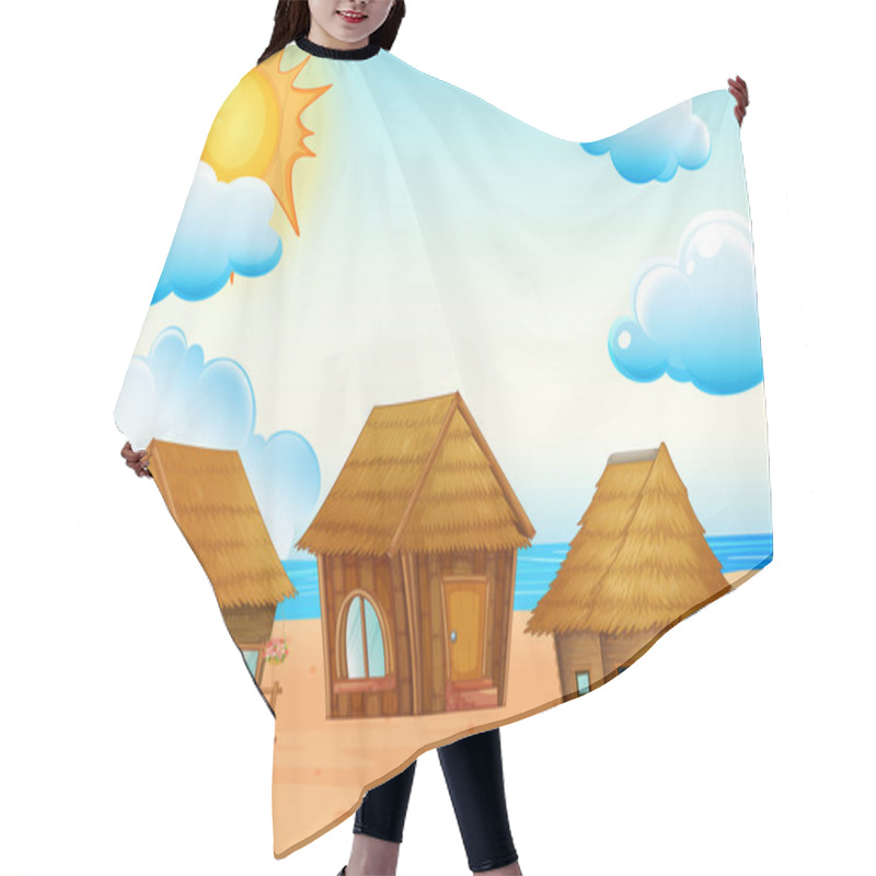 Personality  Huts On Beach Hair Cutting Cape