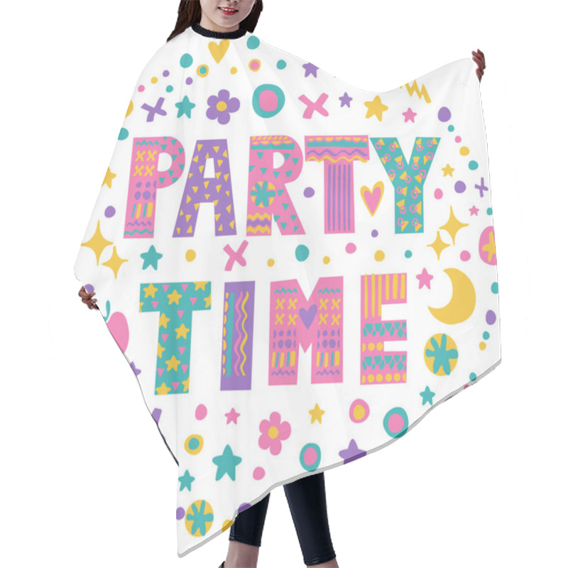 Personality  Word Art Party Time Hair Cutting Cape