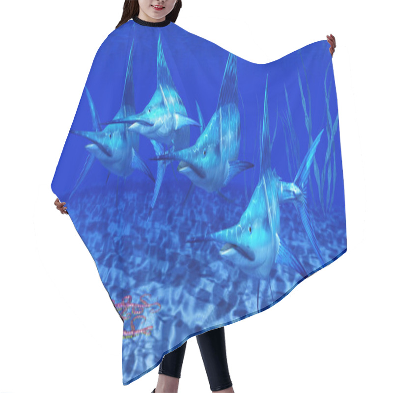 Personality  Blue Marlin Predators hair cutting cape